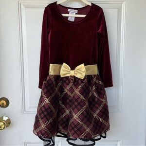 •Bonnie Jean• Burgundy Long Sleeve Party Dress - Size 6X